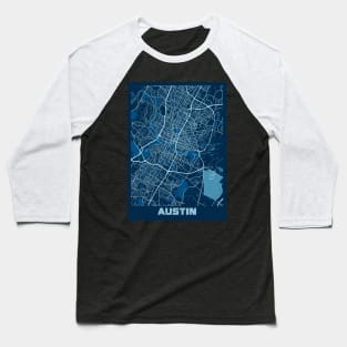 Austin - Texas Peace City Map Baseball T-Shirt